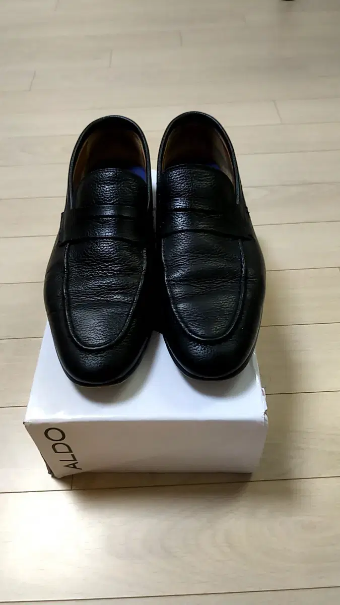 ALDO 알도 남성 블랙 레더 로퍼 슈즈